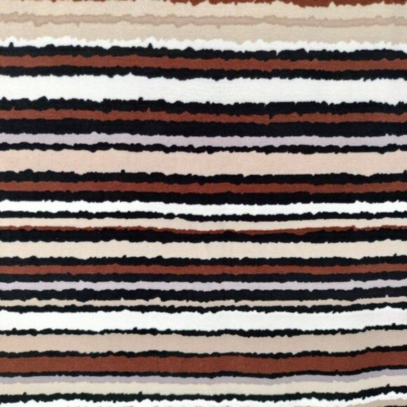 Cocomo Women's Size XL Brown Multicolor Stripe Print Pintuck 3/4 Sleeve Top - Picture 5 of 7